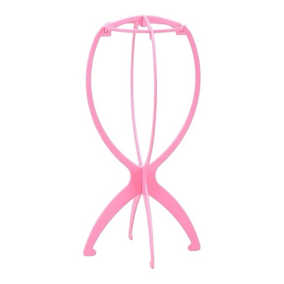 Pink Portable Wig Stand for Hair Pieces, Toupees and Wigs New - Picture 2 of 4
